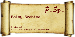 Palay Szabina névjegykártya
